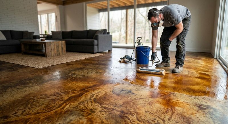 Stamped Concrete Staining in Fort Worth, TX